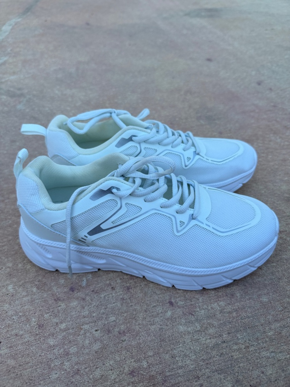 White Athletic Sneakers - Lightweight Runner Style